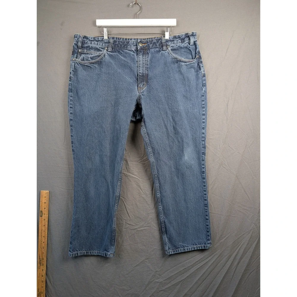 Duluth Trading Co Trim Fit Blue Denim Jeans 44x30 Mens Straight Leg